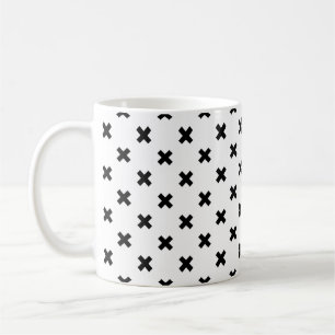 Mug Polka noire croise sur blanc