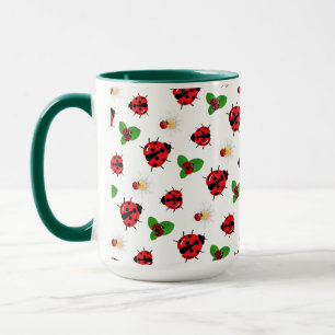 Mug Polka rouge mignon point Ladybug Fleur de margueri