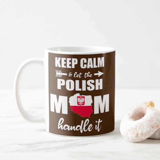 Mug Polonais Maman Cadeau PREZENT DLA POLSKIEJ MAMY  (Avec donut)