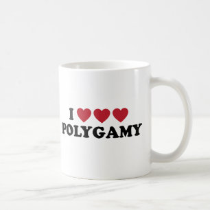 Mug Polygamie drôle de coeur d'I