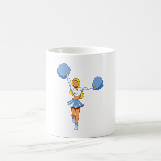 Mug Pom-pom girl Avec Pom Pom Bleu (Créateur téléchargé)
