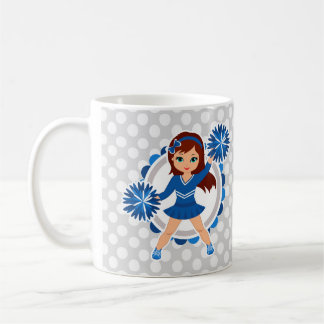 Mug Pom-pom girl Bleue Brunette - Mignonne Cheval