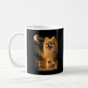 Mug Pomeranian hurlant à la Lune – Chien drôle Vintage