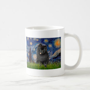 Mug Pomeranian (noir) - Nuit étoilée