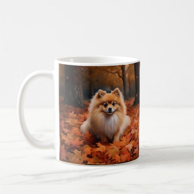 Mug Poméranie en automne Feuilles Automne Inspire (Gauche)