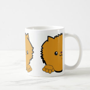 Mug poméranien qui regarde orange