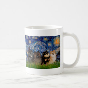 Mug Poméraniens (quatre) - Nuit étoilée
