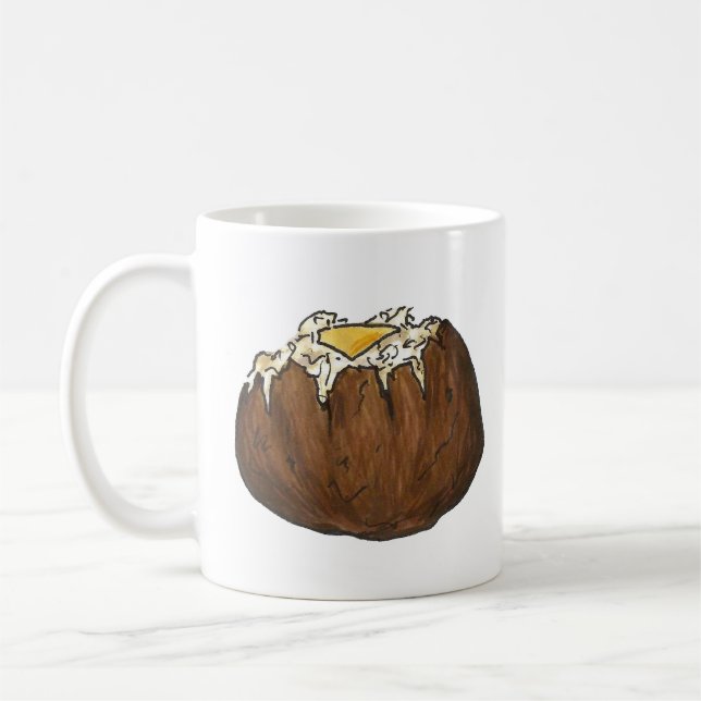 Mug Pomme de terre cuite avec Beurre Dîner Nourriture  (Gauche)