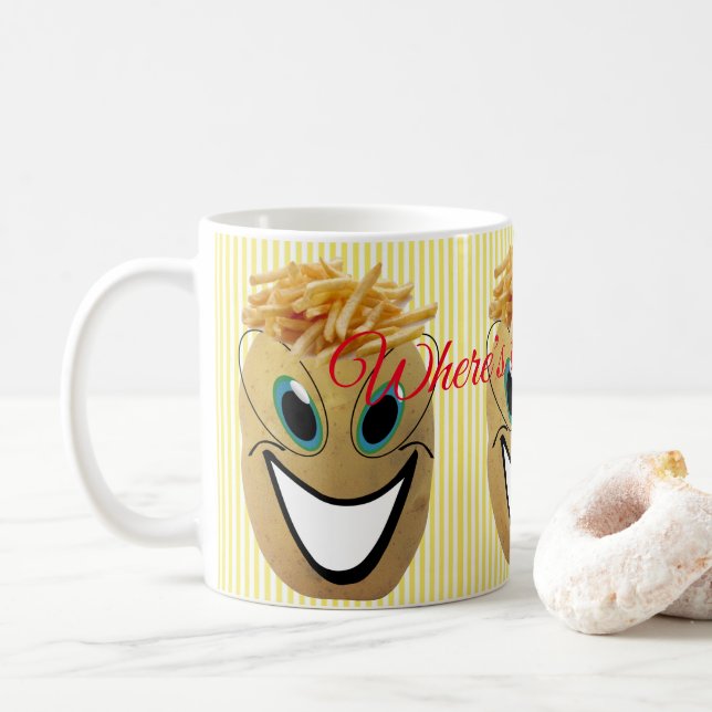 Mug Pomme De Terre Jaune, Fries Françaises, Ketchup ?  (Avec donut)