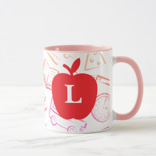 Mug Pomme pour le Monogramme personnalisé de l'enseign