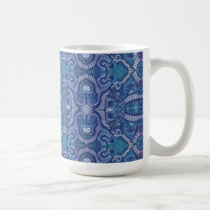 Mug Pomme Strid Bohemian Boho Arabesque Motif Bleu