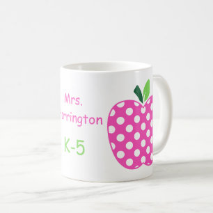 Mug Pommes à points rose et vert Polka