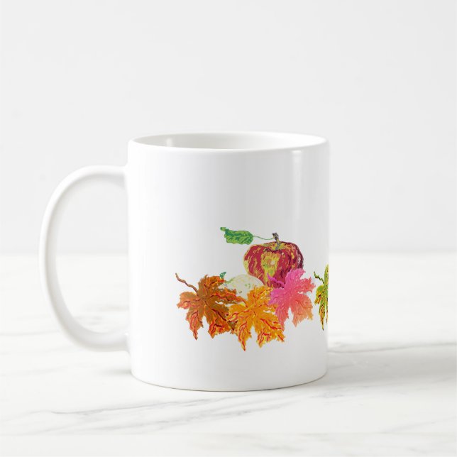 Mug : Pommes à vie fixe Feuille d'automne (Gauche)