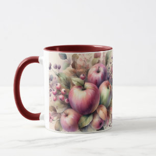 Mug Pommes automnales en couleurs pastel aquarelle