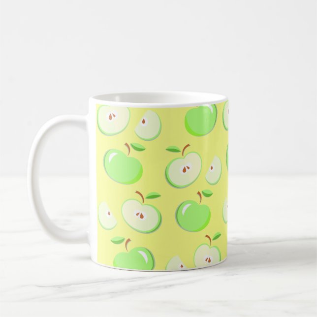Mug Pommes motif vectoriel vert (Gauche)