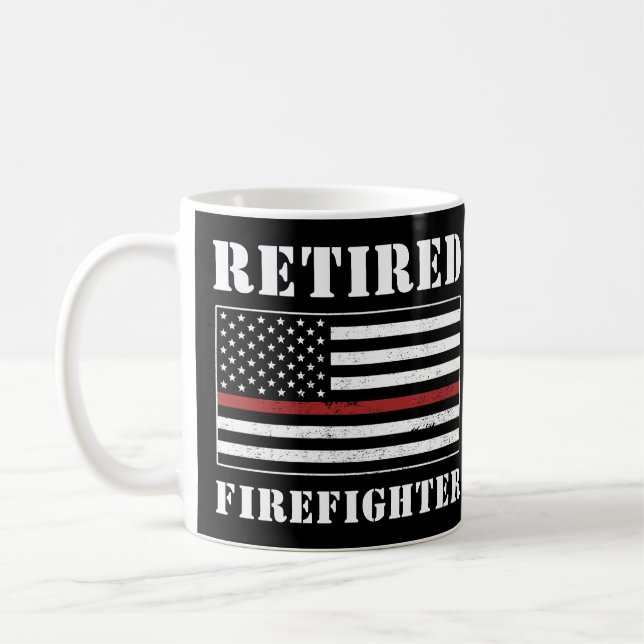 Mug Pompier à la retraite Mince Red Line Cadeaux de re (Gauche)