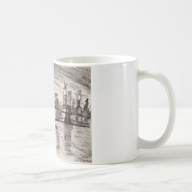 Mug Pont de Brooklyn et un ciel gris (Droite)