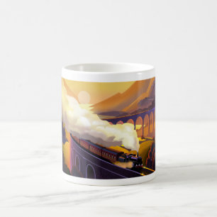 Mug Pont de passage de train à vapeur en Écosse.