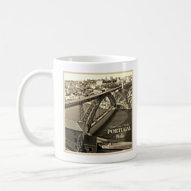 Mug Pont Porto au-dessus du fleuve Douro, Portugal, sé (Gauche)