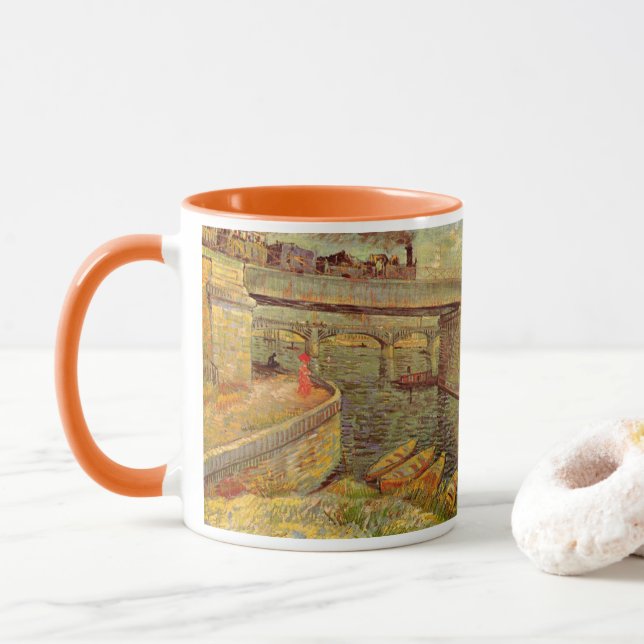 Mug Ponts sur la Seine, Asnières par Vincent van Gogh (Avec donut)