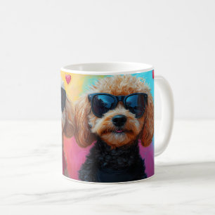 Mug Poodle aux roses du cœur pour la Saint-Valentin