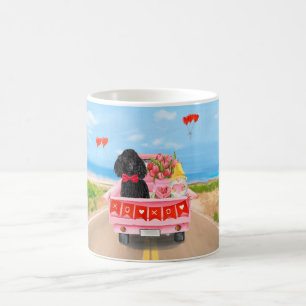 Mug Poodle Chien Saint-Valentin Coeurs de Camion