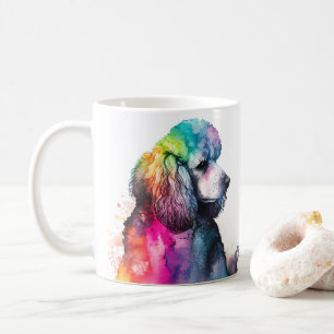 Mug Poodle Dog Coloré Animaux de compagnie café Mug, C