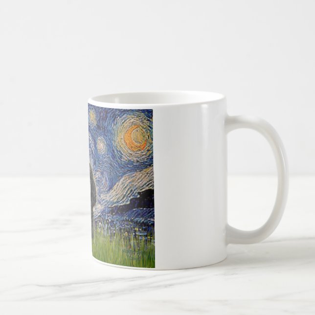 Mug Poodle (noir 1) - Nuit étoilée (Droite)