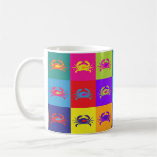 Mug Pop Art Crab Motif coloré