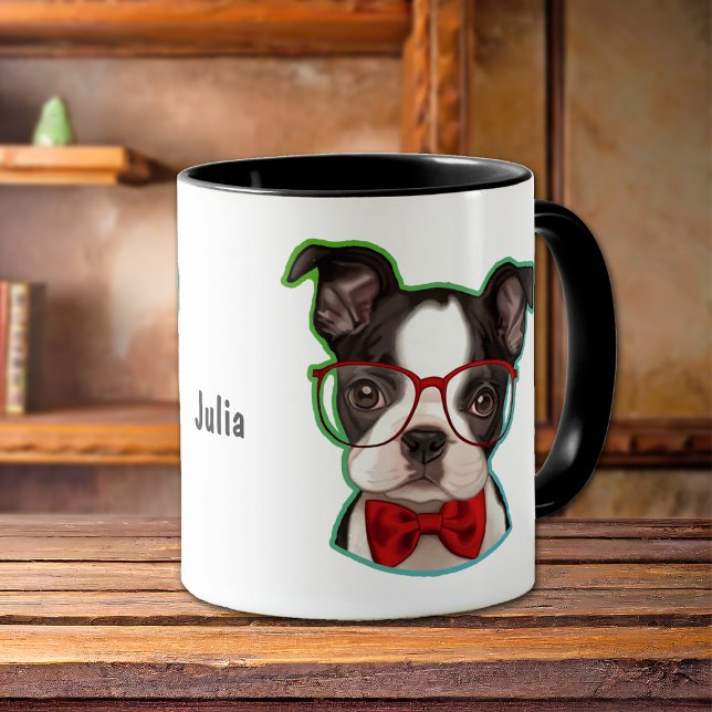 Mug Pop Art Hipster Boston Terrier Dog (Créateur téléchargé)