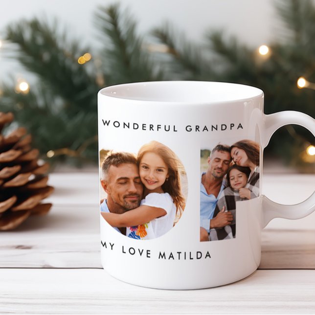 Mug Pop multi photo moderne typographie élégant noir (Créateur téléchargé)