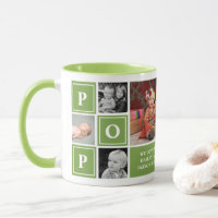 Pop We Love You Collage Photo Personnalisé Vert