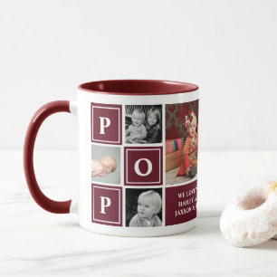 Mug Pop We Love You Maroon Custom Photo Collage