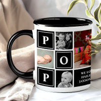 Pop We Love You Noir Collage Photo Personnalisé