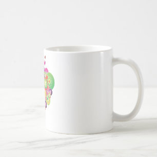 Mug PopArt Coeurs rose et vert