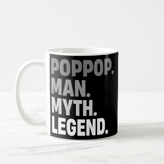 Mug PopPop Man Myth Légende Drôle Père Cadeau Papa pou (Gauche)