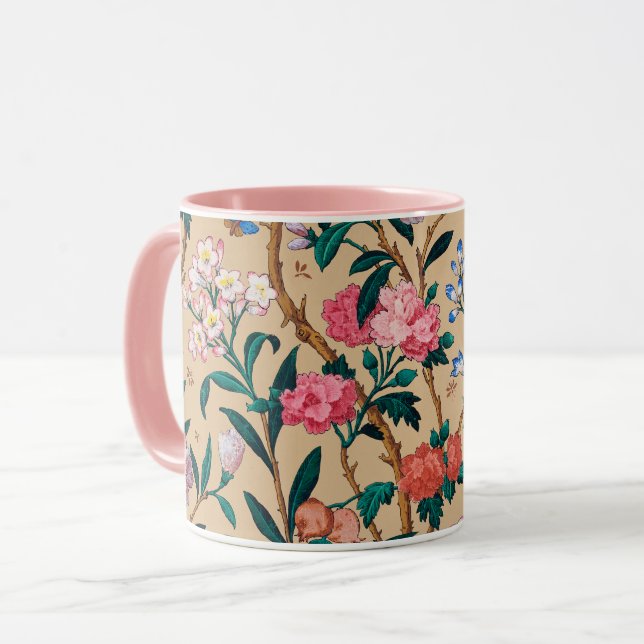 Mug Popular pattern-birds, butterflies, bees... (Devant gauche)