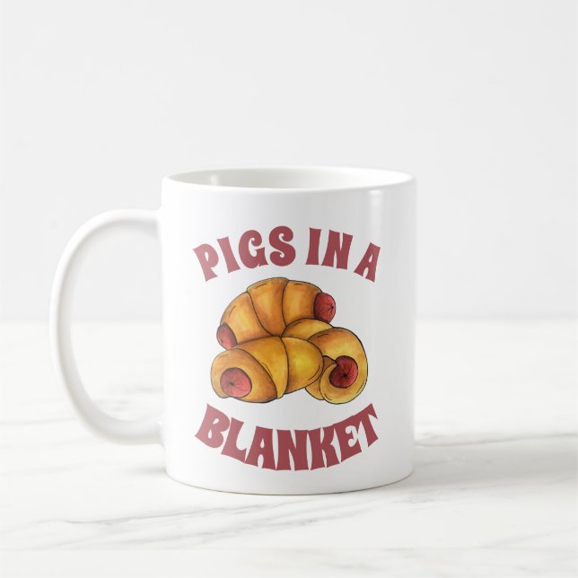 Mug Porcs dans une couverture Croissant Rouleau Hot Ch (Gauche)