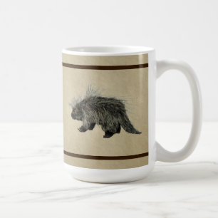 Mug Porcupine sur vieux papier