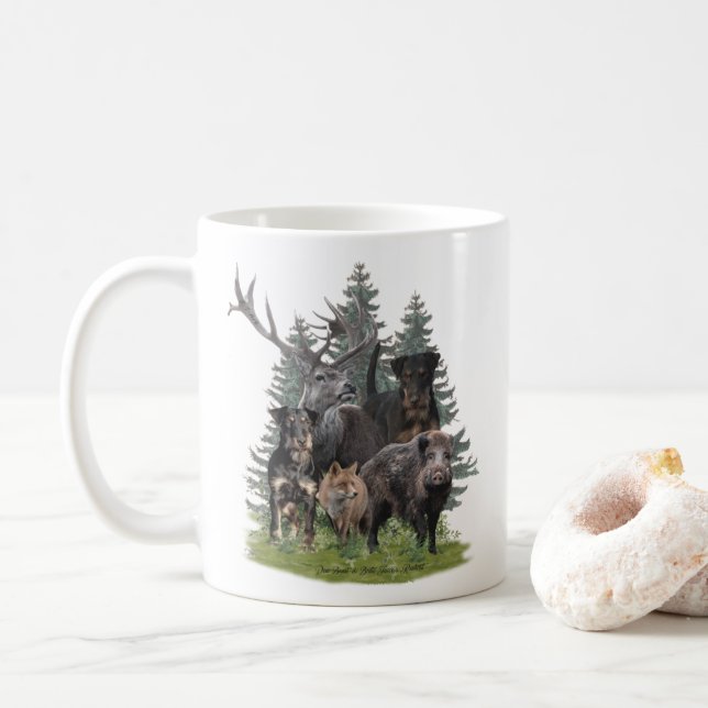 Mug Porte - clé Bouton Sticker Jagdterrier (Avec donut)
