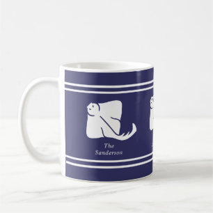 Mug Porte-rayon de Manta bleu marine côtier nautique