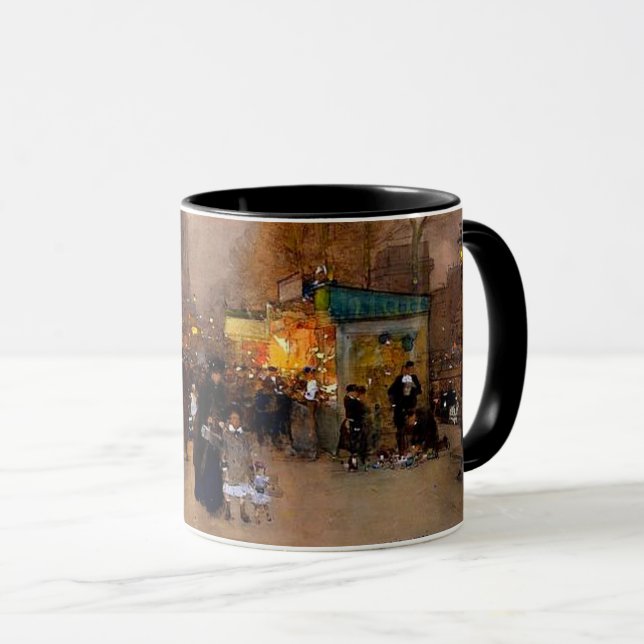Mug Porte Saint Martin à Noël à Paris (Devant droit)