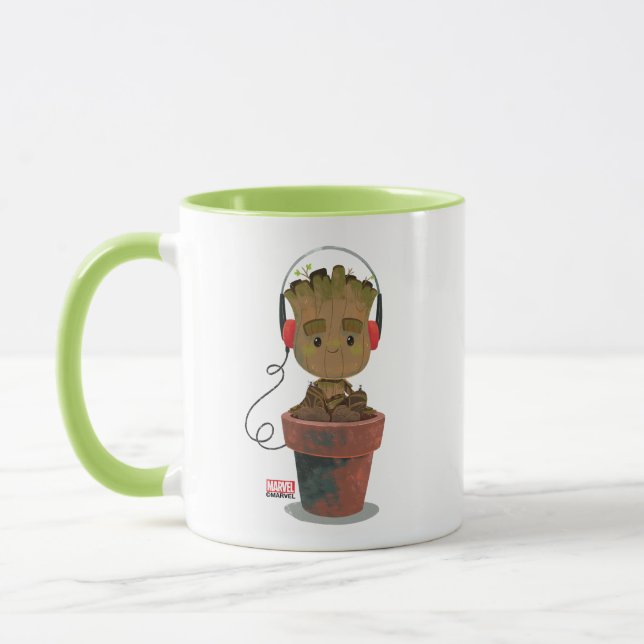 Mug Porter un casque Groot (Gauche)