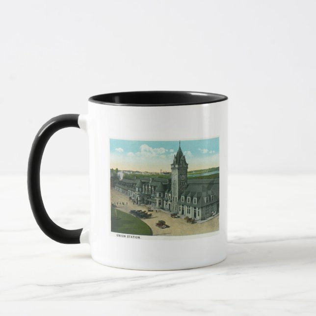 Mug Portland, MaineVue extérieure de la gare Union (Gauche)