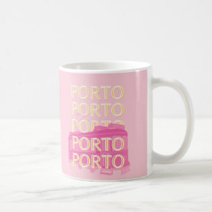 Mug Porto Travel Art, Portugal, Rose, Preppy