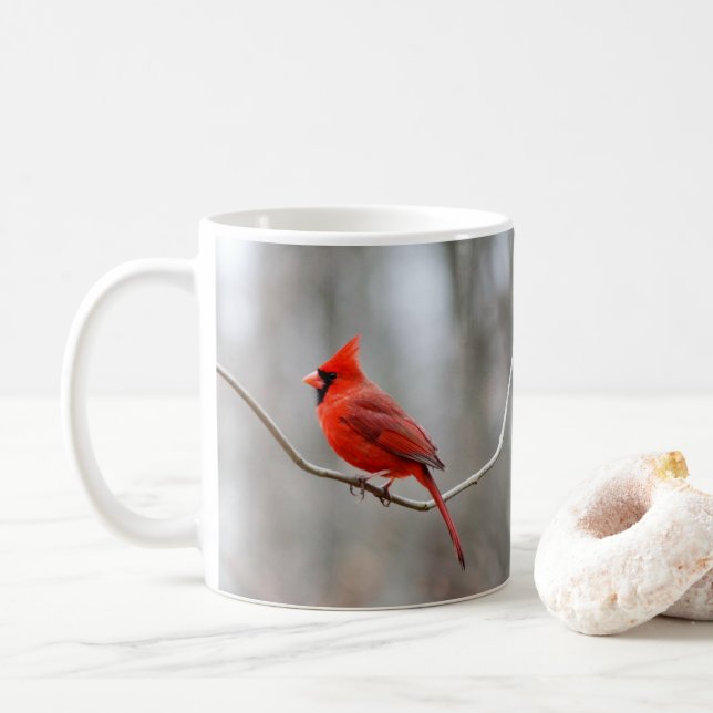 Mug Portrait cardinal de crête (Avec donut)