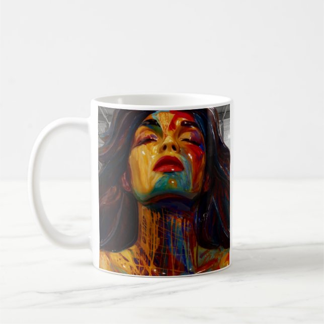 Mug Portrait d'alimentation Abstrait (Gauche)
