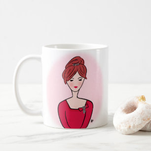 Mug Portrait dame mignon en cartons