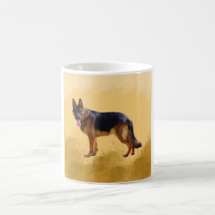 Mug Portrait d'aquarelle de chien berger allemand