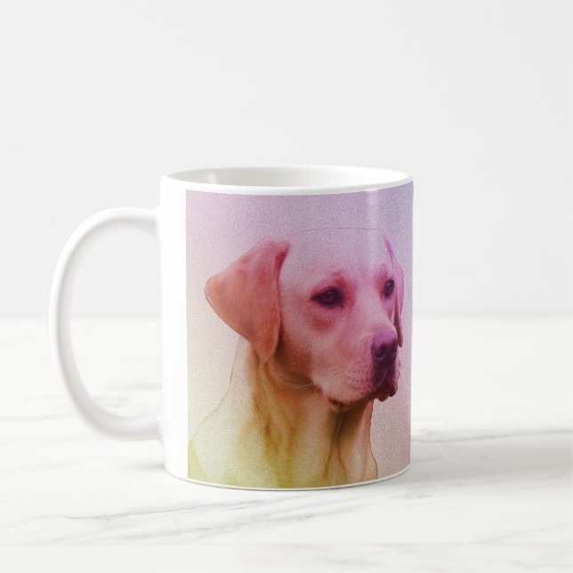Mug Portrait d'aquarelle de chien de Labrador Retrieve (Gauche)